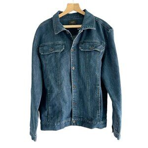 AMBIG Men's Sz XL Blue Denim Jean Jacket Button Down the Front